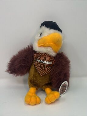 Vintage 90s Harley Davidson Eagle Bird Biker Plush Toy Stuffed Animal With Tag